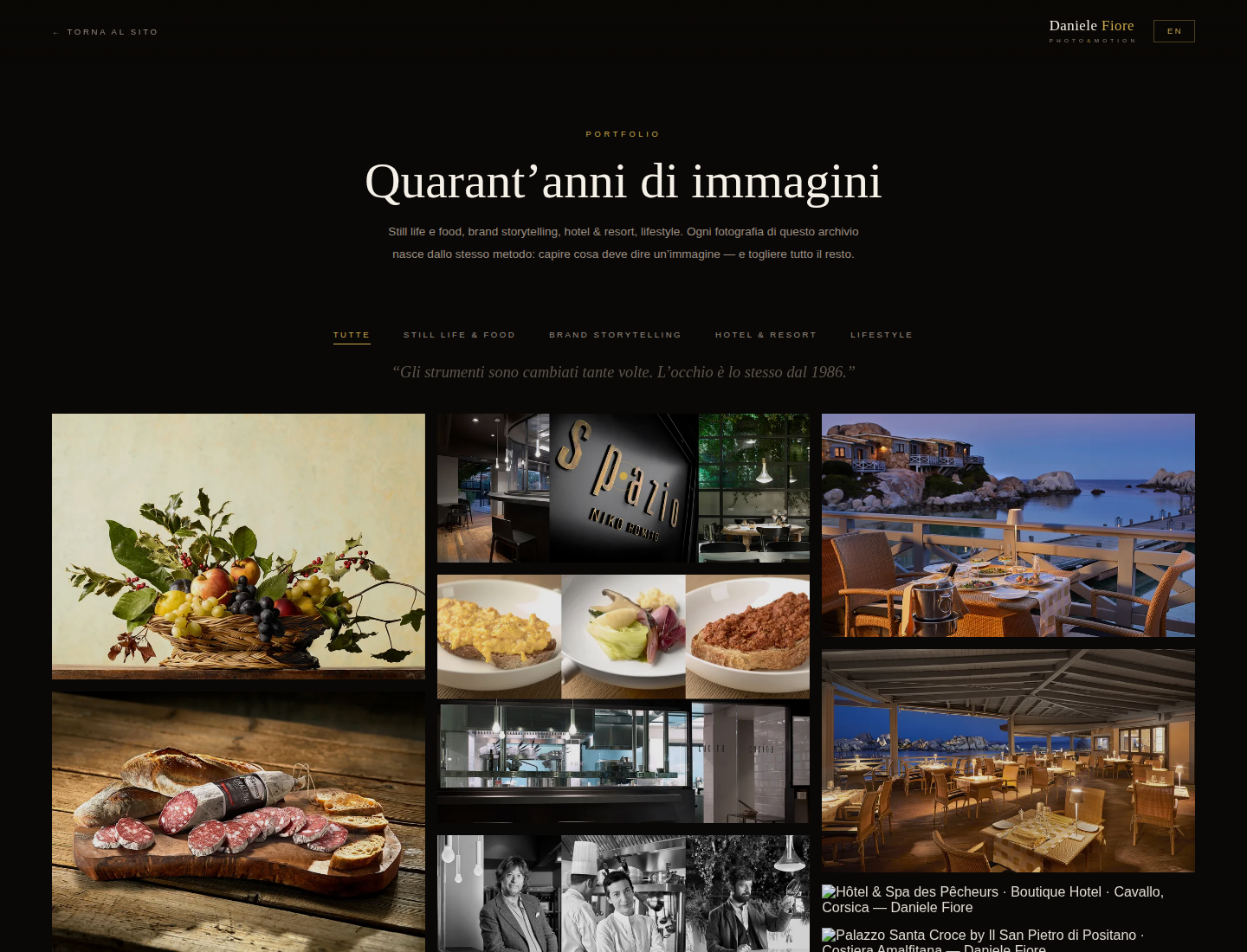 Il nuovo portfolio online di Daniele Fiore — progetto MNV Agency, Monica Negro